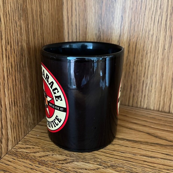 Coffee Mug Dad’s Garage Gloss Black with Car Repair Shop Logo - Picture 7 of 7
